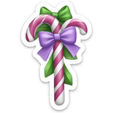 Lilac Candy cane with a Lilac bow sticker