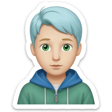 Haz un emoji con estas características: Hombre
Ojos Azules verdosos
Nariz bonita 
Labios medio gordos peor no mucho
Orejas bonitas
Rubio
Ropa Oversize sticker