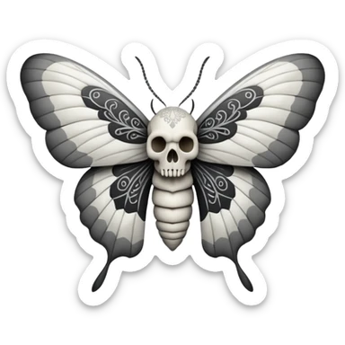 Skull moth sticker