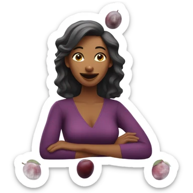 Women eating egg plum  sticker