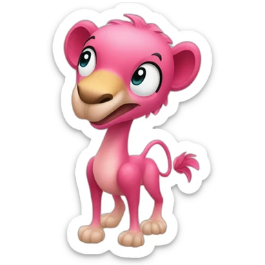 Un flamanrose sur un lion sticker