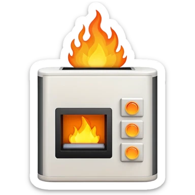 home heating system with flames sticker