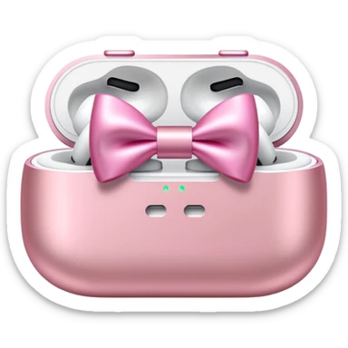airpods max with pink bows around them sticker