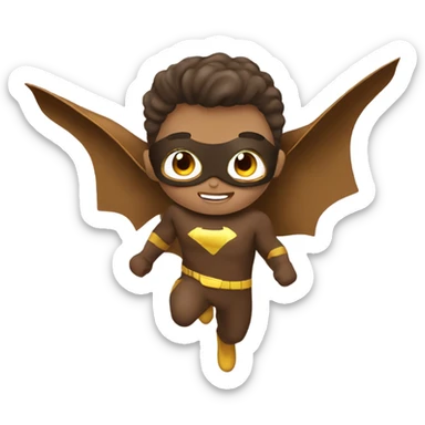 flying superhero brown ha sticker