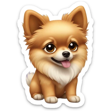 Pomeranian puppy wearing elf ears  sticker