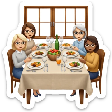 set table for shared dining with people sticker