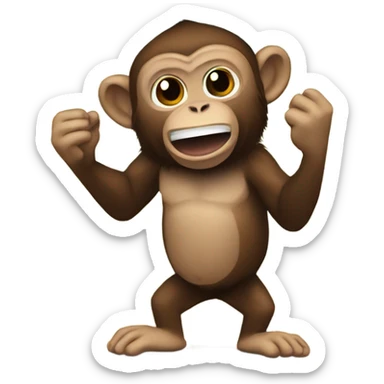 Monkey banging a coconut sticker