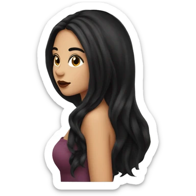 Bruntte girl with long black hair and beautiful lips sticker