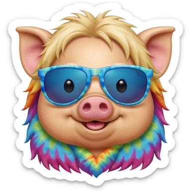 hippie pig sticker