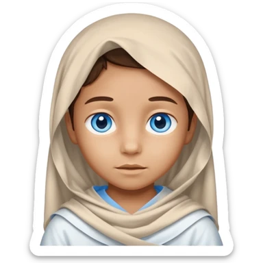 blue eyed desert child with creme cloth sticker