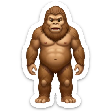 Create a scary full bodied emoji of Bigfoot sticker