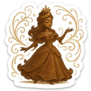 poop princess, fantasy style, elegant, surrounded by magical swirls sticker