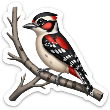 downy woodpecker sticker