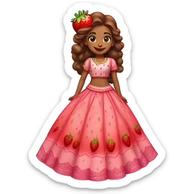 strawberry shortcake in a lehenga  sticker
