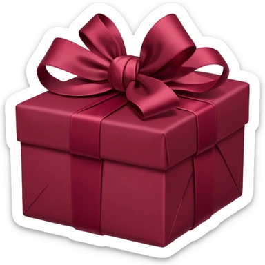 burgundy present with burgundy bow sticker