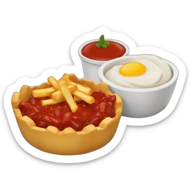 Manger des pâtes avec du ketchups avec poutine sticker