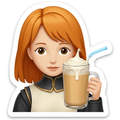 Un biberon avec du lait chaud et Jeanne d’arc en colère qui flotte dans le biberon  sticker