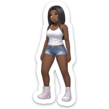 anime girl thick thighs sticker