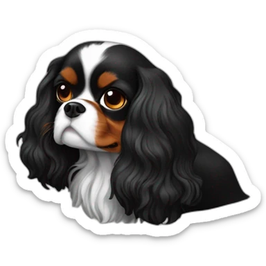 Cavalier King Charles noir et feu sticker