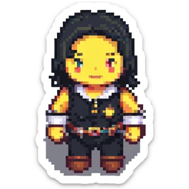 simple human character icon, pixel art style sticker