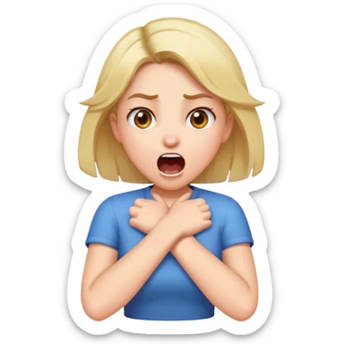 girl with arms crossed over her chest yelling sticker