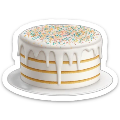 White cake with sprinkles  sticker