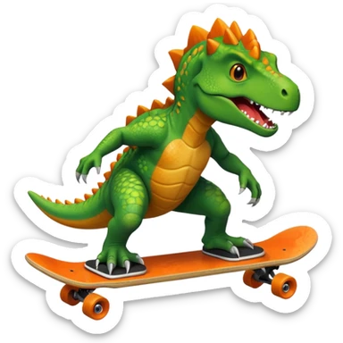 Dinosaur on a skateboard sticker