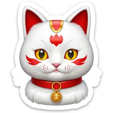 Lucky cat with red details sticker