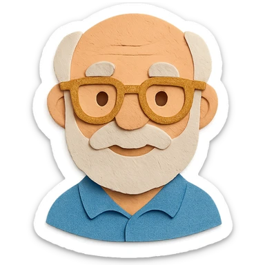 elderly white grandfather sticker