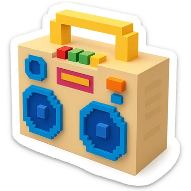 beige boombox sticker