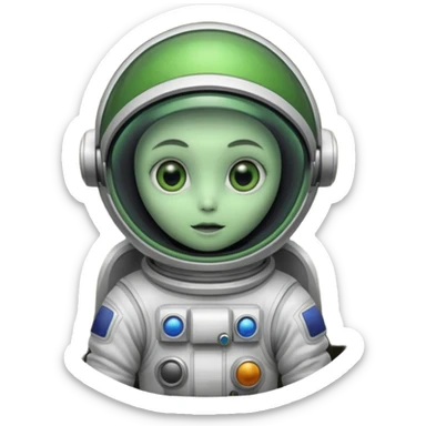 un alien sur la lune sticker
