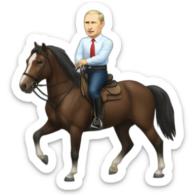 shirt less putin on horseback sticker