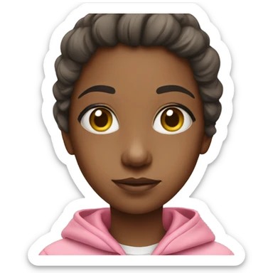 Cute girl wearing pink hoodie  sticker