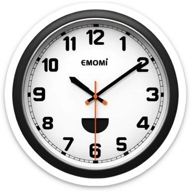 wall clock showing 8 am sticker