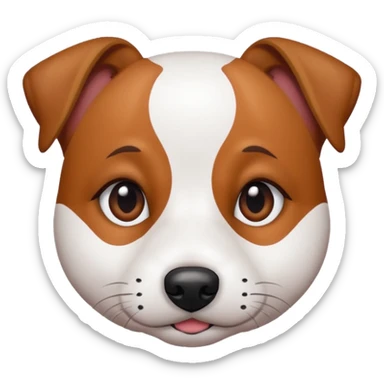 Chien jack Russel blanc avec deux tache marron sur ses yeux île dort en boule  sticker