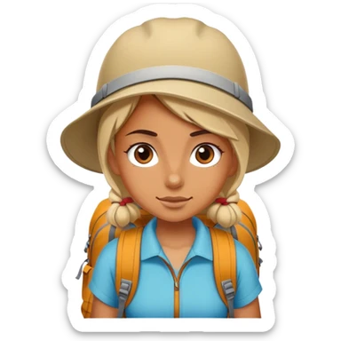 Girl goes trekking sticker