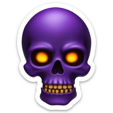 black skull in purple fire sticker