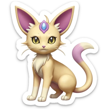 Espeon-Meowth-Delcatty-Fakémon-hybrid-creature (full body)  sticker