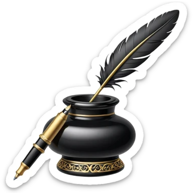 Pen and inkwell sticker