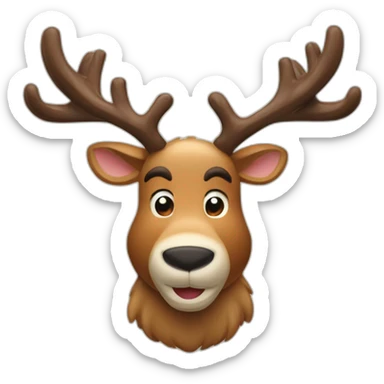 Reindeer schlitz beer hat muscular showing off biceps arms crossed masculine fierce sticker