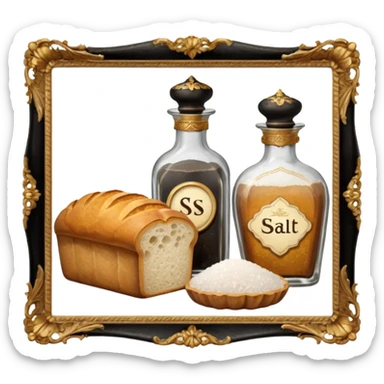  a one victorian bottle of salt and a loaf of bread sticker