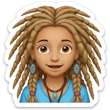 dreadlock hippie girl sticker