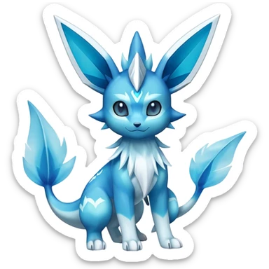 Shiny Cool Glaceon-Vaporeon-Fakemon-hybrid-fusion- full body sticker