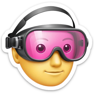 protective welding glasses with pink lenses, frameless design, safety eyewear sticker