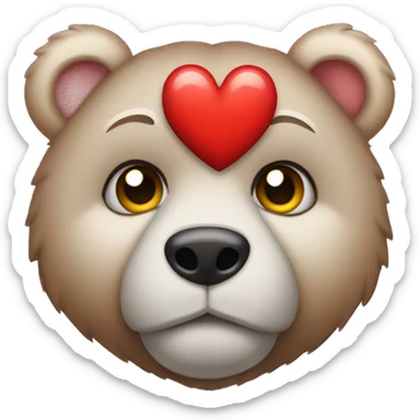 Oso con ojos de corazon sticker
