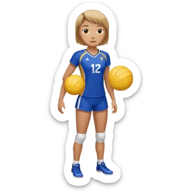 volleyball short hair girl full body sticker