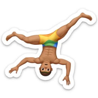 Gay man doing a back flip sticker
