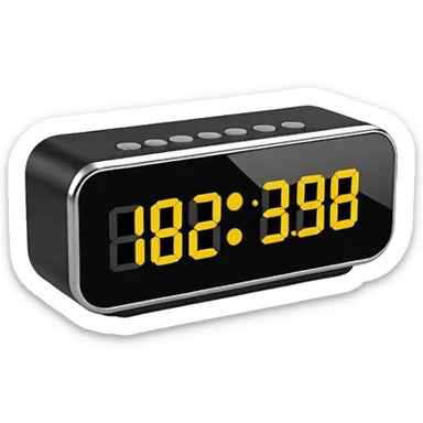 rectangular digital alarm clock sticker