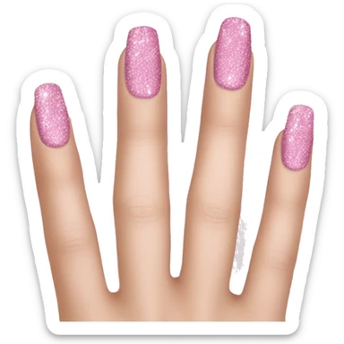 Glitter pink nails  sticker