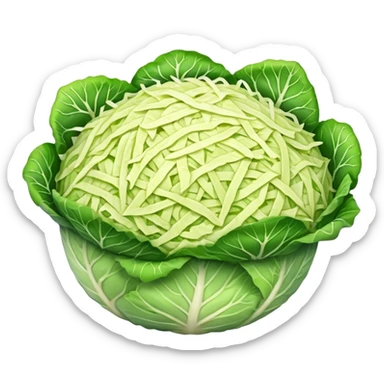 a big pile of grated cabbage without leaves sticker